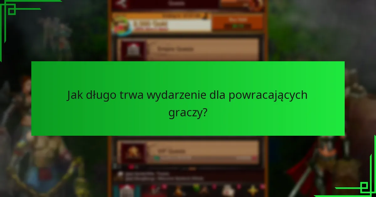 Jak długo trwa wydarzenie dla powracających graczy?