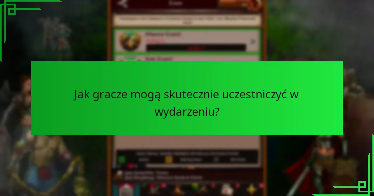 Jak gracze mogą skutecznie uczestniczyć w wydarzeniu?