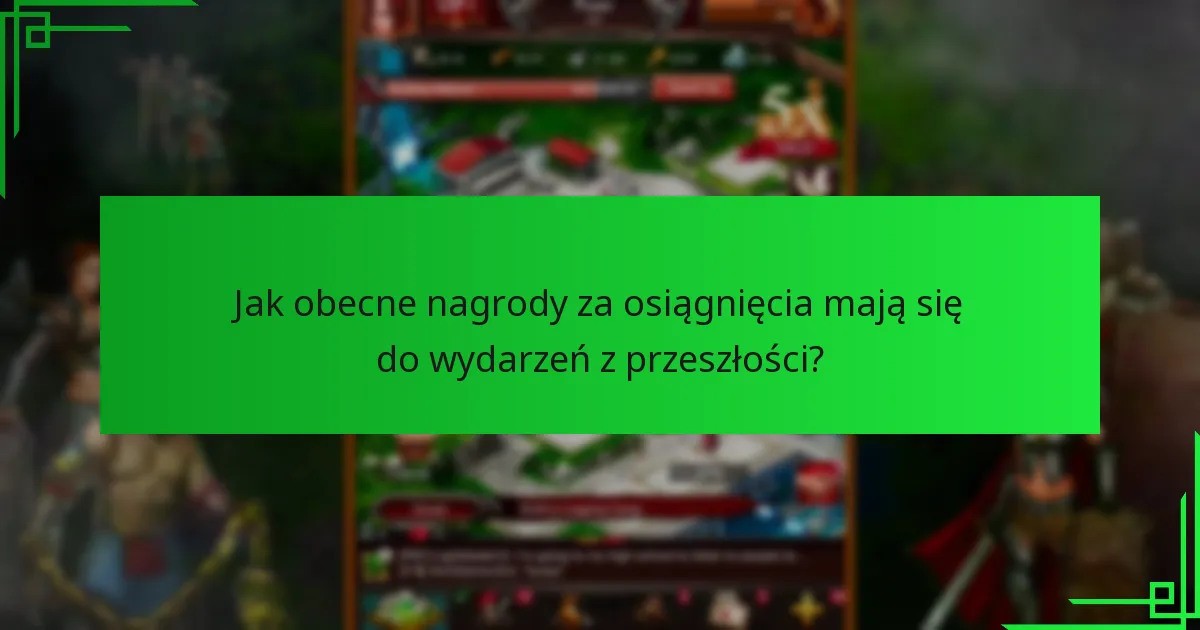 Jak obecne nagrody za osiągnięcia mają się do wydarzeń z przeszłości?
