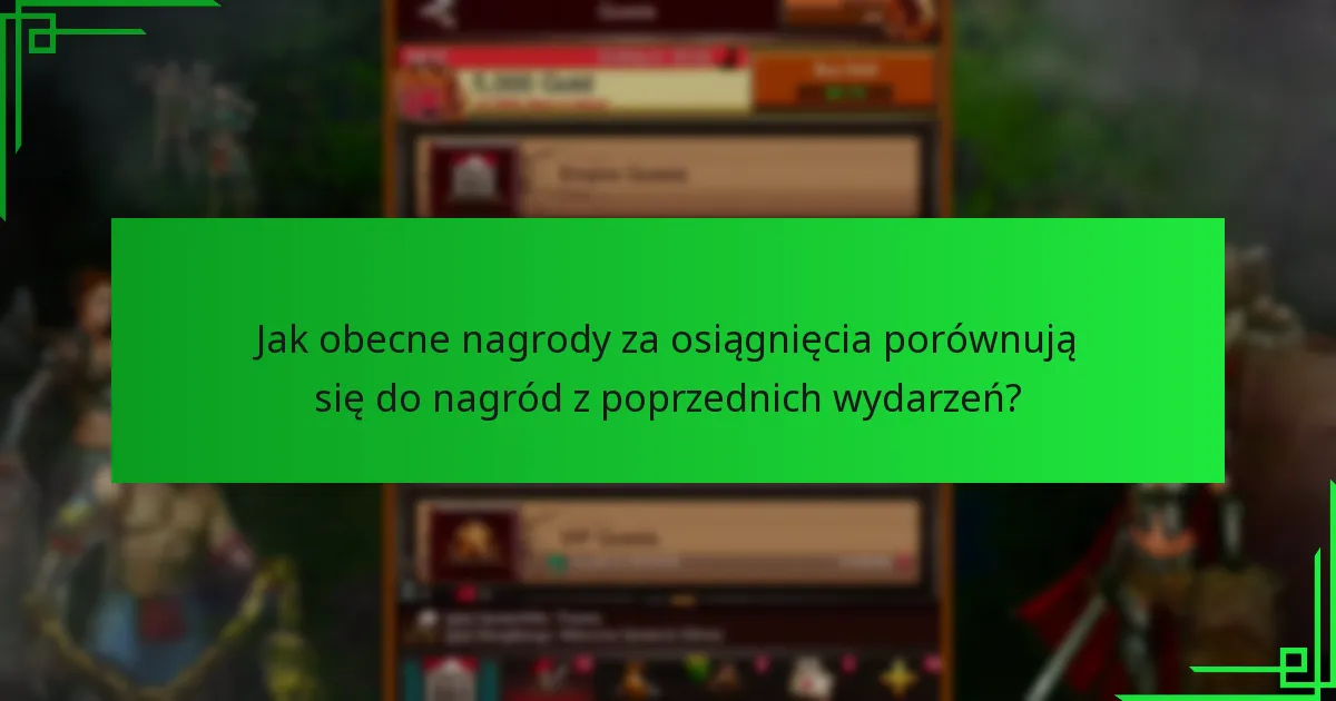 Jak obecne nagrody za osiągnięcia porównują się do nagród z poprzednich wydarzeń?