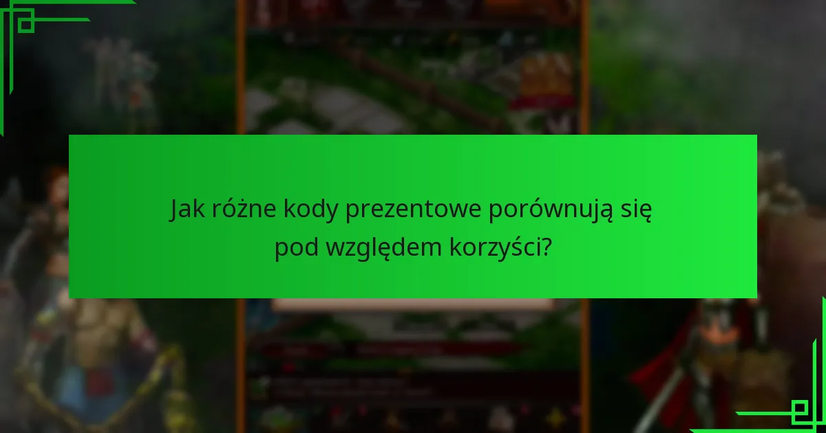 Jak różne kody prezentowe porównują się pod względem korzyści?